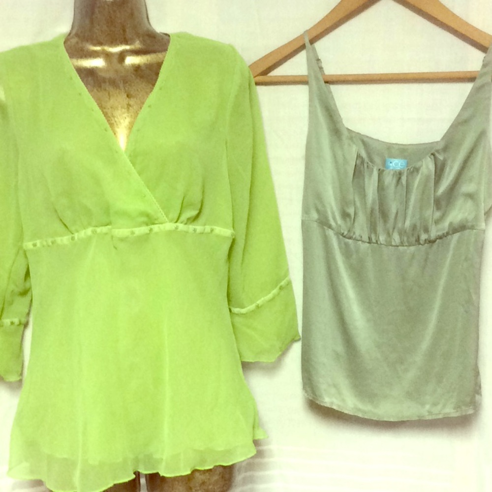 🐞 Bundle of TWO Green Festival "Fairy" Tops for Women